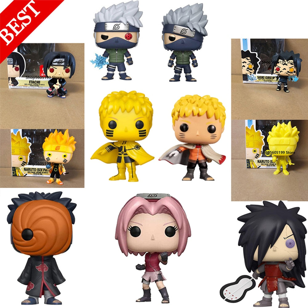 POP NARUTO HOKAGE (SIX PATH ) Sasuke KURAMA ITACHI Tobi SAKURA JIRAIYA TSUNADE with box Action Figure Model Toy for chlidren